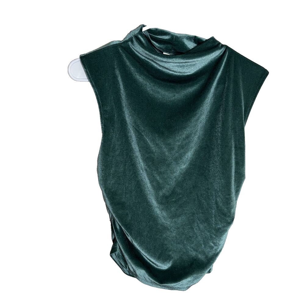 A New Day Tank Top Women's Small Cowl Neck Velvet Velour Cap Sleeve Shirt